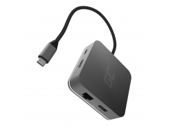 Докстанція, адаптер, концентратор USB-C HDMI адаптер Green Cell - 6 портів для MacBook Pro, Dell XPS, Lenovo X1 Carbon та інших