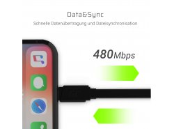 Kabel GCmatte Lightning Flach 25 cm mit Apple 2.4A Schnellladungsunterstützung