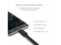 Kabel GCmatte USB-C Flach 25 cm mit schneller Ladeunterstützung