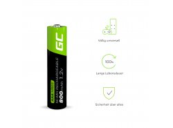 Green Cell 4x AAA HR03 800mAh Akku