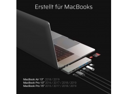 Adapter Green Cell HUB Connect60 8in1 (Thunderbolt 3, USB-C, HDMI, 3x USB 3.0) für Apple MacBook Air 2018, Pro 2016 und neuer