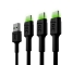 Набір 3x Green Cell GC Ray - USB-C 120 см, світлодіодний світлодіод, Schnellladung Ultra Charge, QC 3.0