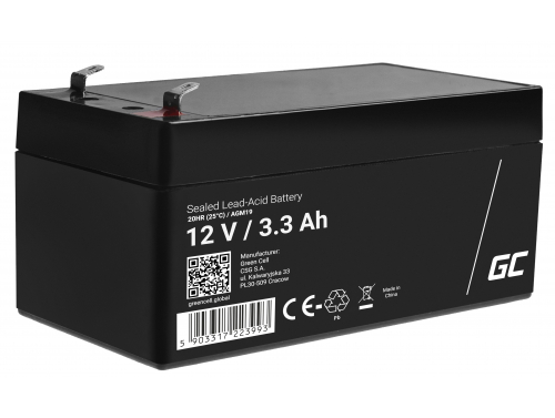 Green Cell ® AGM 12V 3.3Ah акумулятор VRLA свинцевий акумулятор іграшки електричні іграшки сигналізація дитячі транспортні засоб