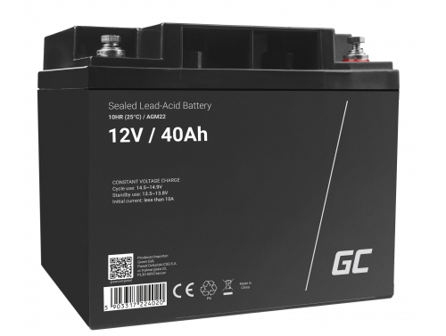 Green Cell Cell® AGM 12V 40Ah акумулятор Свинцева батарея VRLA Фотоелектрична сонячна батарея для інвалідного візка Unbemann Car