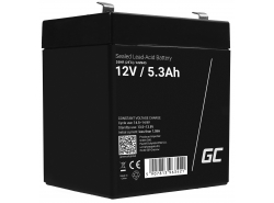 AGM GEL Batterie 12V 5.3Ah Blei Akku Green Cell Wartungsfreie für Alarm und Auto