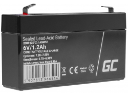 AGM GEL Batterie 6V 1,2Ah Blei Akku Green Cell für Alarmsysteme und Spielzeug