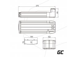 Akku Batterie Green Cell Rear Rack 36V 8.8Ah 317Wh für Elektrofahrrad E-Bike Pedelec