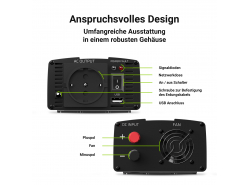 Auto Spannungswandler Green Cell ® 12V do 230V, 300W/600W Volles Sinusoid