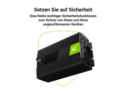 Auto Spannungswandler Green Cell ® 12V do 230V, 300W/600W Volles Sinusoid