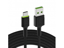 Kabel Green Cell Ray USB-A - USB-C Grüne LED 1,2m mit Unterstützung für Ultra Charge QC3.0-Schnellladung