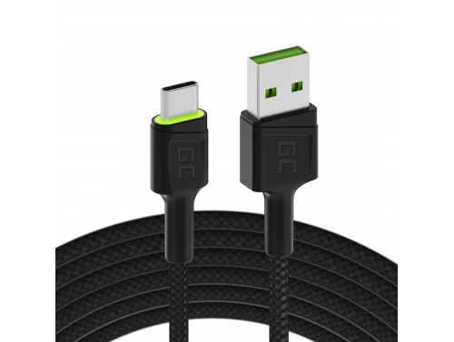 Green Cell GC Ray - USB-C 120 см, світлодіодний світлодіод, Ultra Charge Schnellladung, QC 3.0