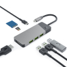 Перехідник HUB GC Connect 7в1 (3xUSB-A 3.1 HDMI 4K 60Hz USB-C PD 85W) для Apple MacBook M1/M2, Lenovo X1, Asus ZenBook, Dell XPS