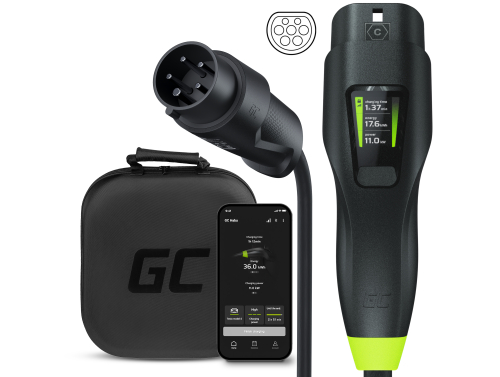 Зарядний пристрій Green Cell GC Habu Mobile EV Charger 11kW 7m Type 2 CEE 16A Wallbox Tesla Model Y 3 S X, EV6, Mach-E