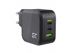 Ładowarka sieciowa Green Cell GC PowerGaN 65W (2x USB-C Power Delivery, 1x USB-A kompatybilne z Quick Charge 3.0)