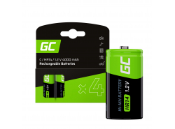 Batterie 4x C R14 HR14 Ni-MH 1,2 V 4000 mAh Green Cell