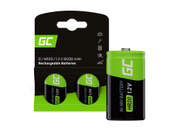 Акумуляторні батареї Green Cell 2x D R20 HR20 Ni-MH 1.2V 8000mAh - OUTLET