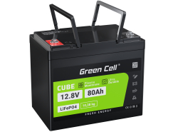 Akku Lithium-Eisen-Phosphat LiFePO4 Green Cell 12V 12.8V 80Ah für Photovoltaikanlage, Wohnmobile und Boote