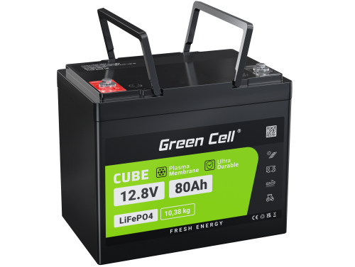 Акумулятор літій Green Cell 12V 12.8V 80Ah для фотоелектричних систем, мобільних будинків і човнів - OUTLET