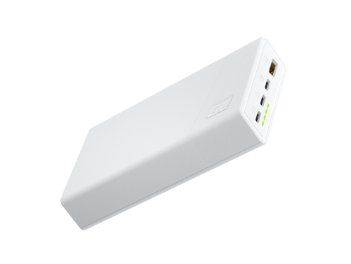 Green Cell PowerPlay20s Білий Powerbank 20000mAh 22.5W PD USB C з швидкою зарядкою для iPhone 15 14 13 12 11 X, Galaxy S23 S24