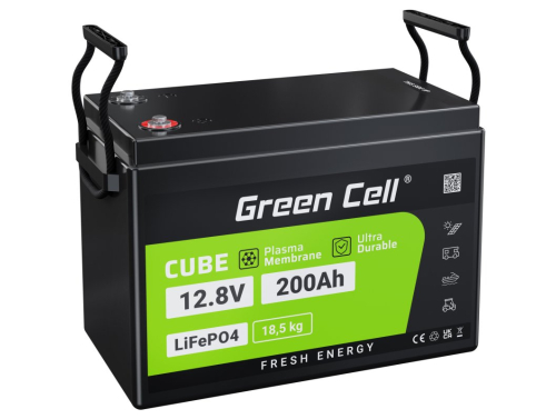 Акумулятор Green Cell LiFePO4 200Ah 12.8V 2560Wh для автофургона, сонячних панелей, фургонів з їжею - OUTLET