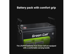 Акумулятор Green Cell LiFePO4 200Ah 12.8V 2560Wh для автофургона, сонячних панелей, фургонів з їжею - OUTLET