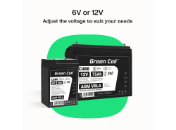 Green Cell CUBE AGM IP54 6V 4.5Ah VRLA акумулятор для іграшок, сигналізації, дитячого транспорту.