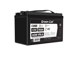 Green Cell CUBE AGM IP54 12V 90Ah VRLA акумулятор для фотоелектричних батарей та інвалідних візків.