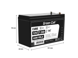 Green Cell ® Gel Batterie AGM 12V 7.2Ah