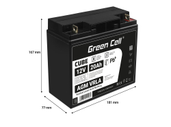 Green Cell ® Gel Batterie AGM 12V 20Ah