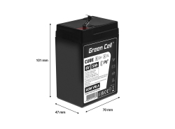 Green Cell ® Gel Batterie AGM 6V 5Ah