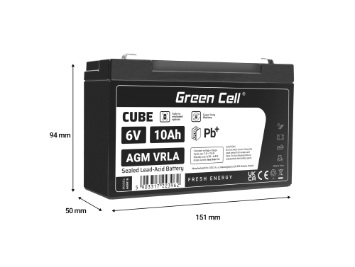 Green Cell ® AGM 6V 10Ah акумулятор VRLA свинцевий акумулятор іграшки електричні іграшки сигналізація дитячі транспортні засоби