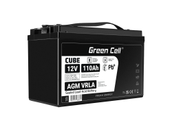 Green Cell ® AGM 12V 110Ah акумулятор VRLA свинцева батарея Unbemann рибальський різець човен скутер газон трактор газонокосарка