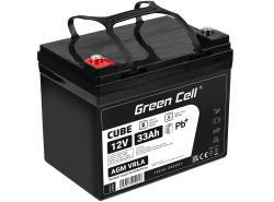 Green Cell ® AGM 12V 33Ah акумулятор VRLA свинцева батарея Unbemann рибальський різець човен скутер газон трактор газонокосарка