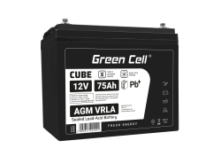 Green Cell Cell® AGM 12V 75Ah акумулятор Свинцева батарея VRLA Фотоелектрична сонячна батарея для інвалідного візка Unbemann Car