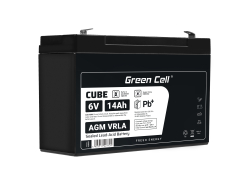 Green Cell ® AGM 6V 14Ah акумулятор VRLA свинцева батарея Unbemann рибальський різець човен скутер газон трактор газонокосарка