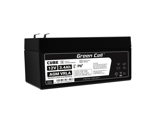 Green Cell ® AGM 12V 3,4Ah акумулятор VRLA свинцевий акумулятор іграшки електричні іграшки сигналізація дитячі транспортні засоб