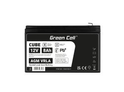 Green Cell Cell® AGM 12V 8Ah Свинцева батарея Unbemann UPS Система UPS Резервна батарея системи UPS