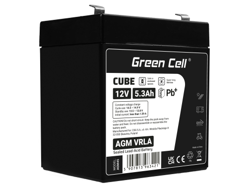 Green Cell ® AGM 12V 5.3Ah акумулятор VRLA свинцевий акумулятор іграшки електричні іграшки сигналізація дитячі транспортні засоб