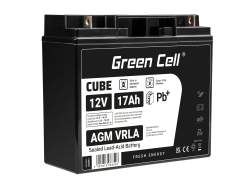 Green Cell ® AGM 12V 17Ah акумулятор VRLA свинцева батарея Unbemann рибальський різець човен скутер газон трактор газонокосарка