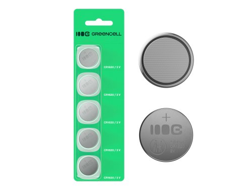 5x літієва батарея CR1620 CR 1620 3V 70mAh Greencell кнопкова пастильна Блістер
