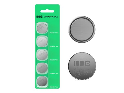 Greencell Blister 5x батарея літова CR2016 3V 80mAh для ключа, годинника, пульта, ваг