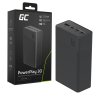 Greencell PowerPlay 30 - чорний powerbank потужністю 30 000мАг, 22,5В, 4 порти