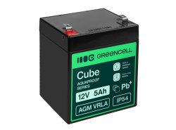Greencell AGM VRLA 12V 5Ah безобслуговуваний акумулятор для кас, іграшок, камер (91x70x102mm)