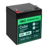 Greencell AGM VRLA 12V 5Ah безобслуговуваний акумулятор для кас, іграшок, камер (91x70x102mm)