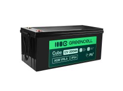 Greencell AGM VRLA 12V 200Ah безобслуговуваний акумулятор для човнів сонячних панелей (240x522x226mm)