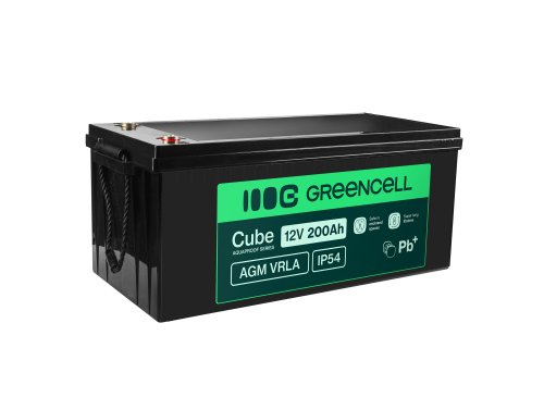 Greencell AGM VRLA 12V 200Ah безобслуговуваний акумулятор для човнів сонячних панелей (240x522x226mm)