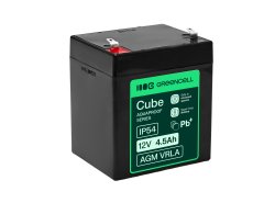 Greencell AGM VRLA 12V 4.5Ah без обслуговування акумулятор для каси, іграшок, камер (90x70x106mm)