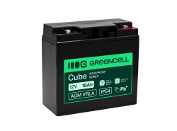 Greencell AGM VRLA 12V 18Ah безобслуговуваний акумулятор для каси, іграшок, камер (181x77x167mm)