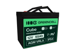 Green Cell CUBE AGM IP54 12V 55Ah VRLA акумулятор для рибальських човнів, скутерів, газонокосарок, тракторів.