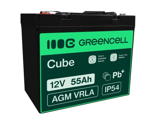 Green Cell ® AGM 12V 55Ah акумулятор VRLA свинцева батарея Unbemann рибальський різець човен скутер газон трактор газонокосарка